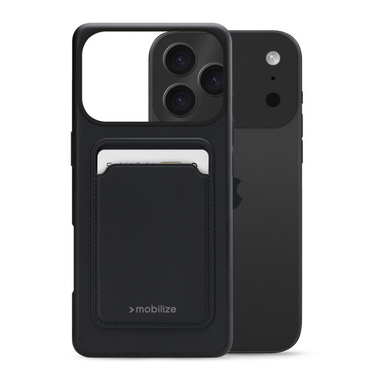 Mobilize Rubber Gelly Card iPhone 17 Pro hoesje zwart