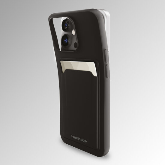 Mobilize Rubber Gelly Card iPhone 17 Pro hoesje zwart