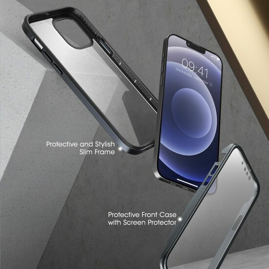 Supcase Edge met screenprotector iPhone 13 hoesje Zwart