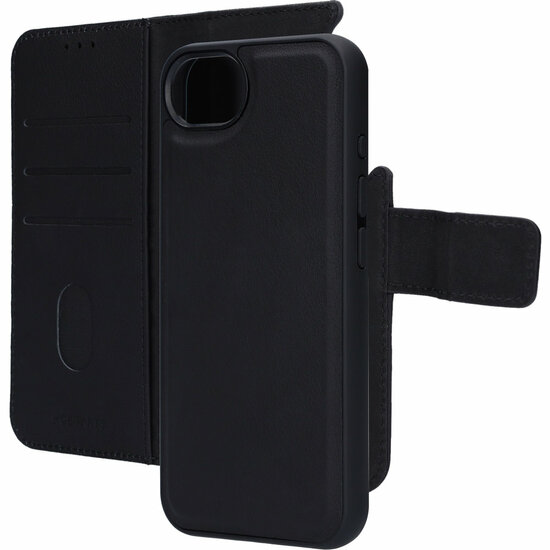Mobiparts leren 2 in 1 Wallet iPhone 17e / 16e hoesje zwart