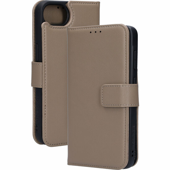 Mobiparts leren 2 in 1 Wallet iPhone 17e / 16e hoesje beige