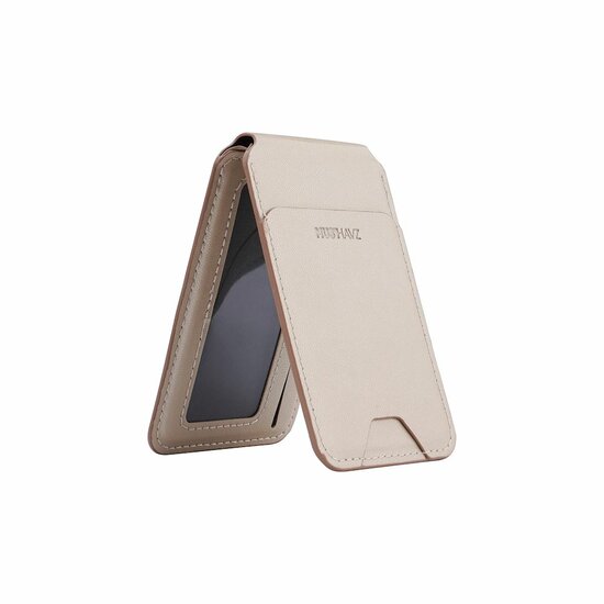 Musthavz leren MagSafe wallet met stand goud