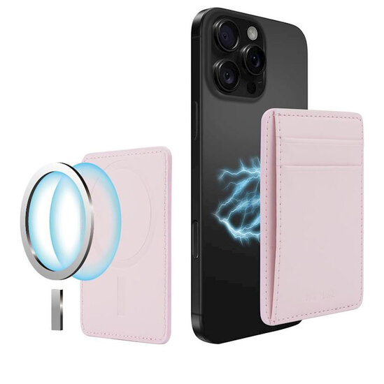 Musthavz leren MagSafe wallet roze