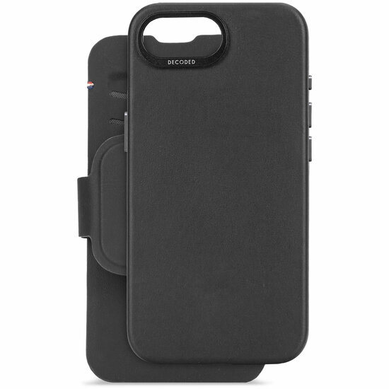 Decoded siliconen 2 in 1 wallet iPhone 17e / 16e hoesje zwart