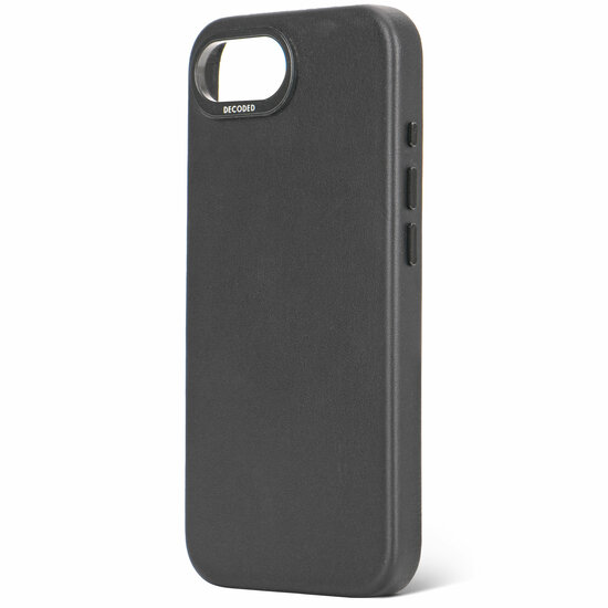 Decoded leren backcover iPhone 17e / 16e hoesje zwart