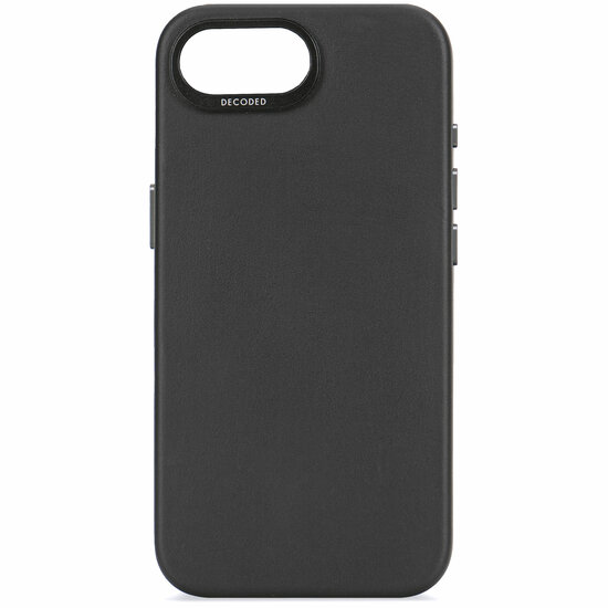 Decoded leren backcover iPhone 17e / 16e hoesje zwart