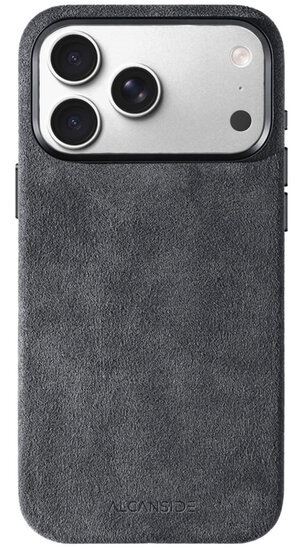 Alcanside Alcantara iPhone 17 Pro Max hoesje space grijs