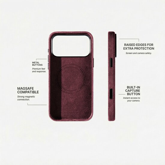 Alcanside Alcantara iPhone 17 Pro hoesje rood