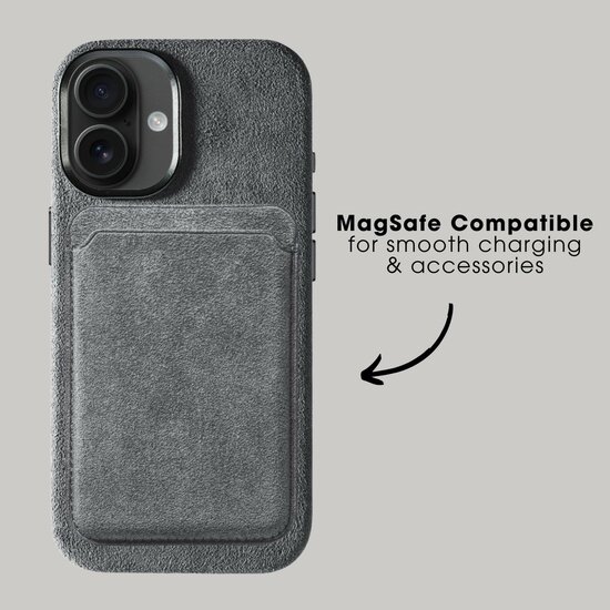 Alcanside Alcantara iPhone 17 hoesje nardo grijs