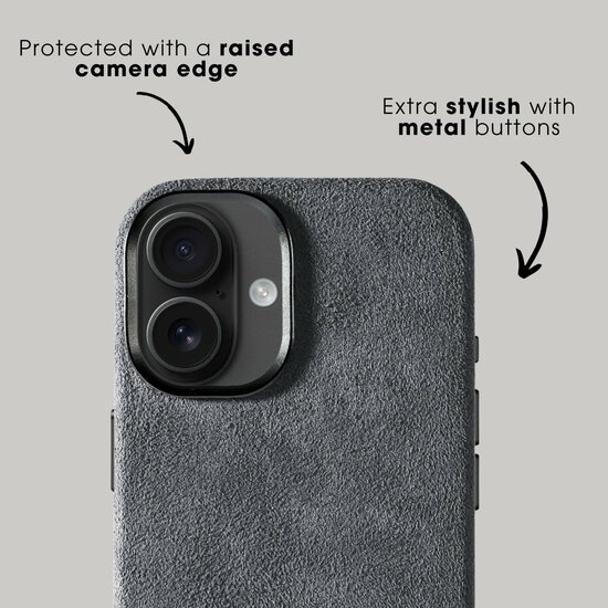 Alcanside Alcantara iPhone 17 hoesje nardo grijs