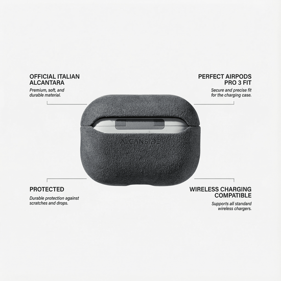 Alcanside Alcantara&nbsp;AirPods Pro 3 hoesje space grijs
