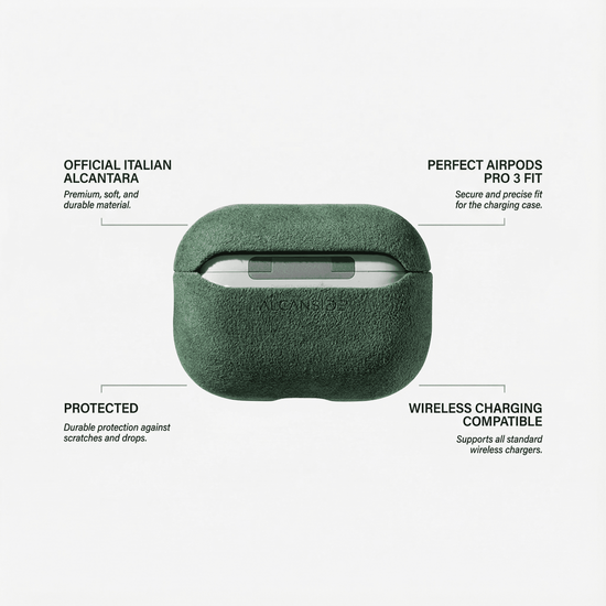 Alcanside Alcantara&nbsp;AirPods Pro 3 hoesje groen