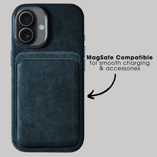 Alcanside Alcantara iPhone 17 hoesje navy