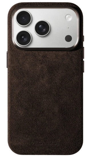 Alcanside Alcantara iPhone 17 Pro hoesje chocolate bruin