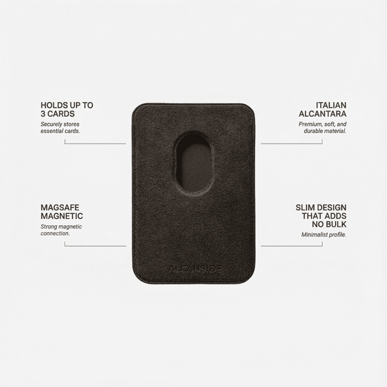 Alcanside Alcantara MagSafe Wallet kaarthouder chocolate bruin