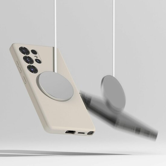 Ringke Siliconen MagSafe Galaxy S25 Ultra hoesje stone
