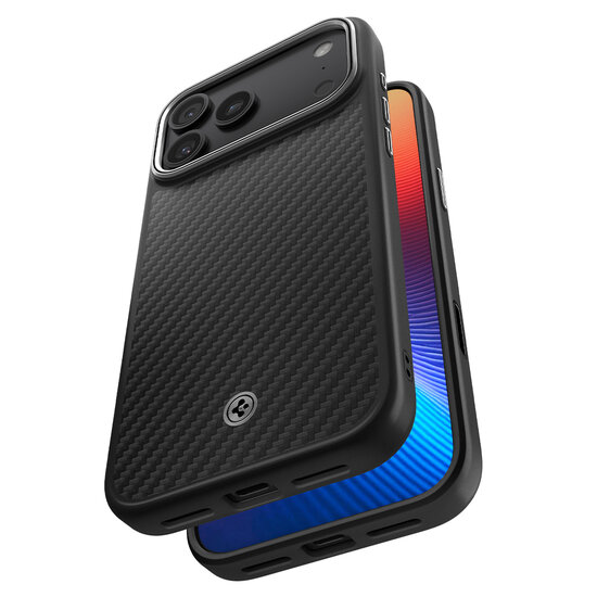 Spigen Enzo Aramid T iPhone 17 Pro hoesje zwart zilver