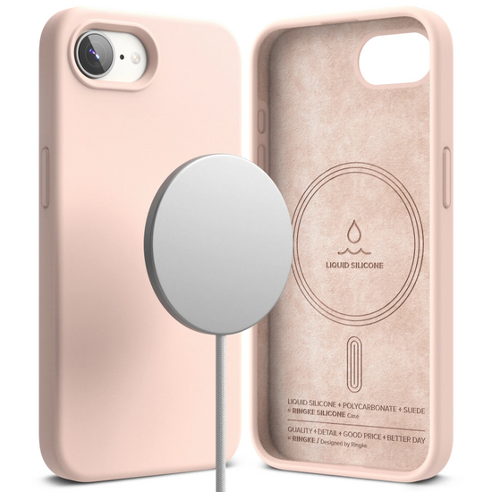 Ringke Siliconen MagSafe iPhone 17e / 16e hoesje roze
