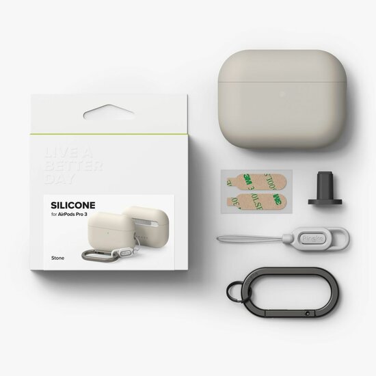 Ringke Silicone Case AirPods Pro 3 hoesje stone