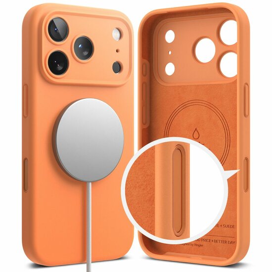 Ringke Siliconen MagSafe iPhone 17 Pro Max hoesje oranje