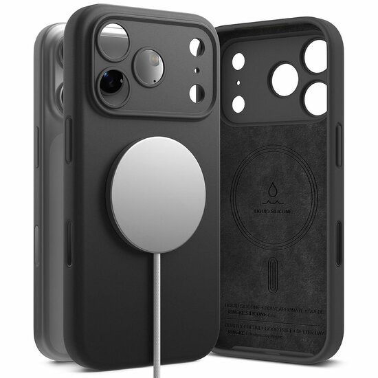 Ringke siliconen MagSafe iPhone 17 Pro hoesje zwart