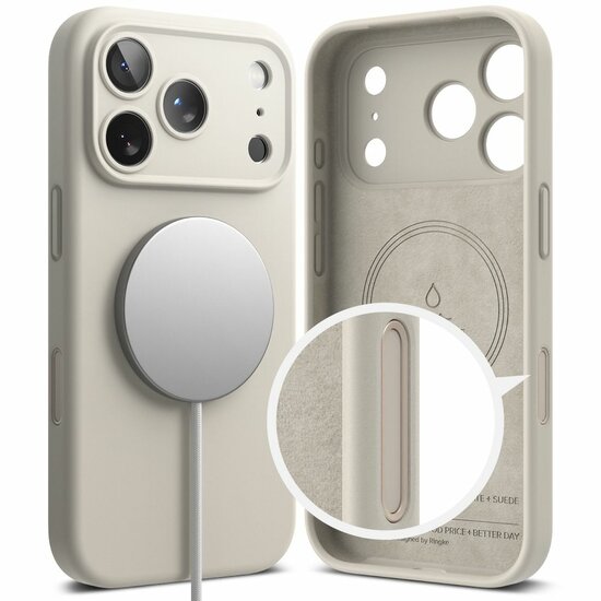 Ringke siliconen MagSafe iPhone 17 Pro hoesje roze