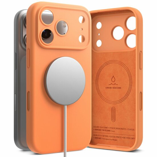 Ringke siliconen MagSafe iPhone 17 Pro hoesje oranje