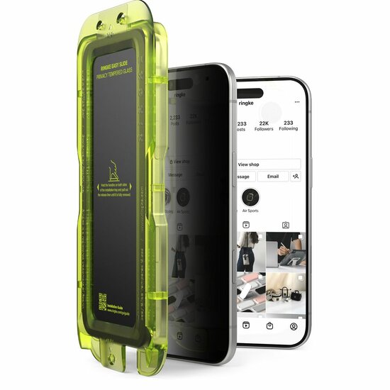 Ringke Easy Slide Privacy glazen iPhone Air screenprotector 2 pack