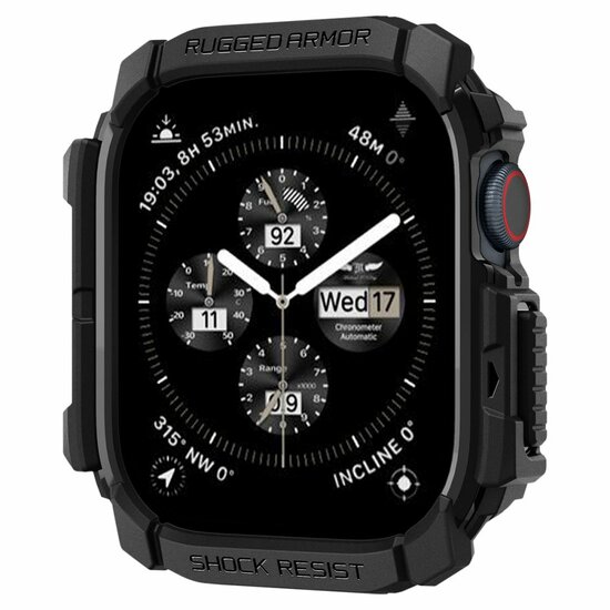Spigen Rugged Armor Apple Watch 10 42 mm hoesje zwart