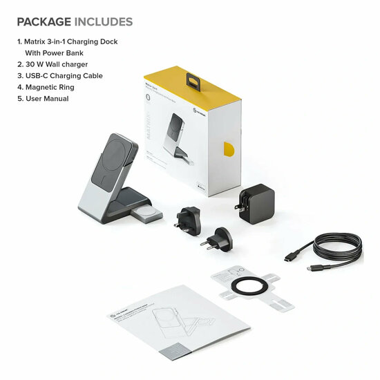 Alogic Matrix+ 3-in-1 MagSafe oplaadstation zwart