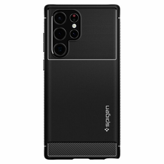Spigen Rugged Armor Galaxy S22 Ultra hoesje Zwart