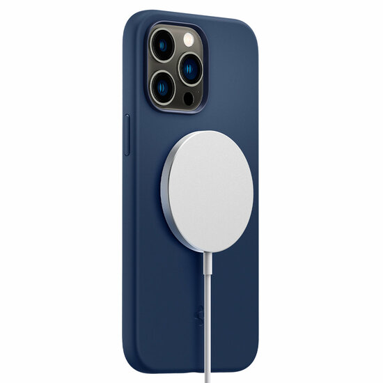 Spigen Silicone Fit MagSafe iPhone 14 Pro Max hoesje navy