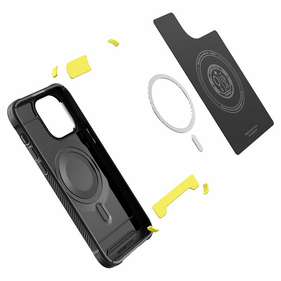 Spigen Rugged Armor MagSafe iPhone 14 Pro hoesje zwart