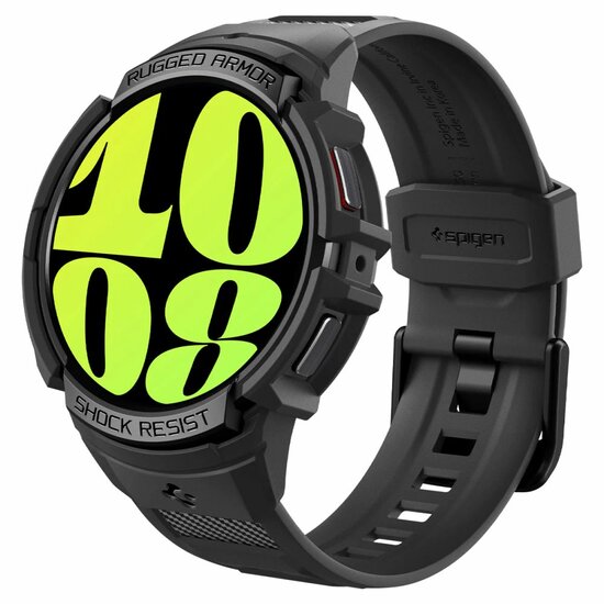 Spigen Rugged Armor Pro Galaxy Watch 6 44 mm hoes + bandje Zwart