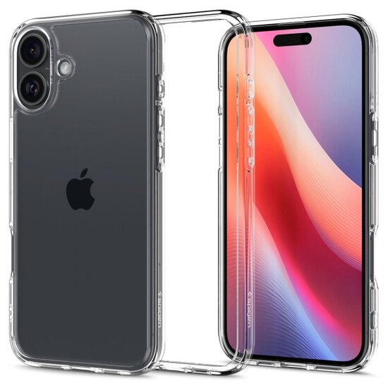 Spigen Crystal Hybrid iPhone 16 hoesje transparant 