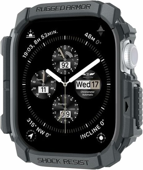 Spigen Rugged Armor Apple Watch 10 46 mm hoesje grijs