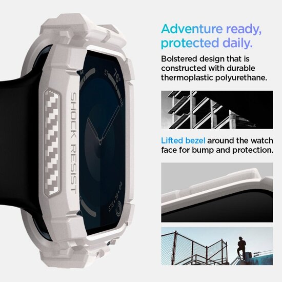Spigen Rugged Armor Apple Watch 10 46 mm hoesje beige