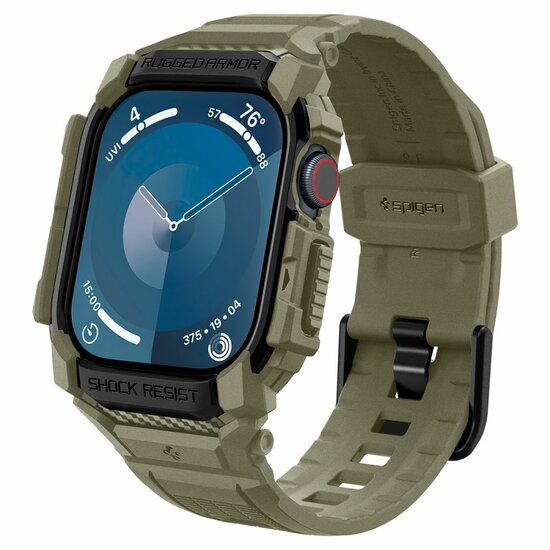 Spigen Rugged Armor Pro Apple Watch 10 46 mm hoesje groen