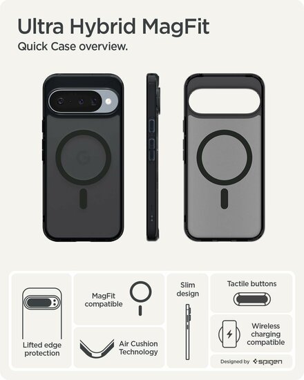 Spigen Ultra Hybrid MagSafe Google Pixel 10 / Google Pixel 10 Pro hoesje zwart