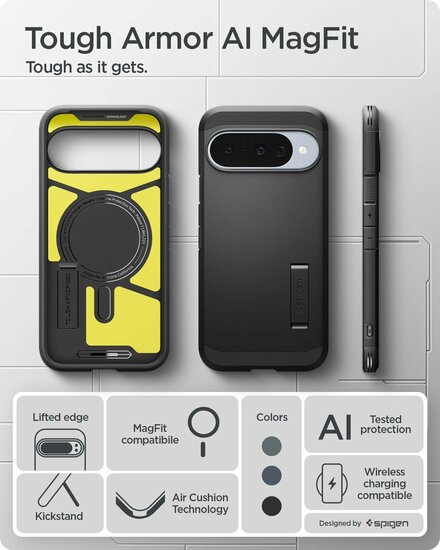 Spigen Tough Armor MagSafe Google Pixel 10 / Google Pixel 10 Pro hoesje zwart