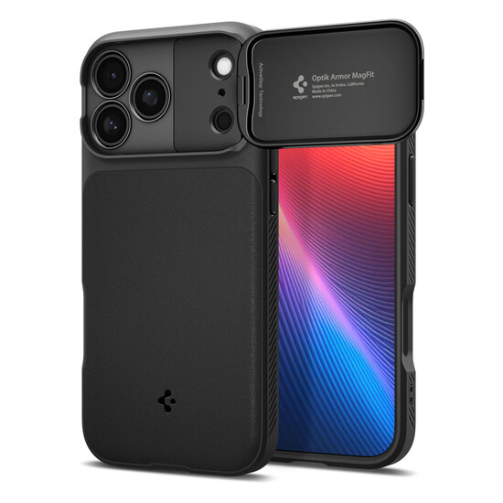 Spigen Optik Armor MagSafe iPhone 17 Pro Max hoesje zwart