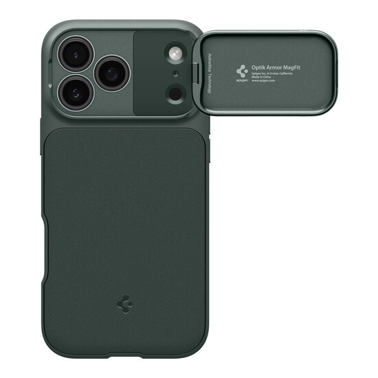 Spigen Optik Armor MagSafe iPhone 17 Pro Max hoesje groen