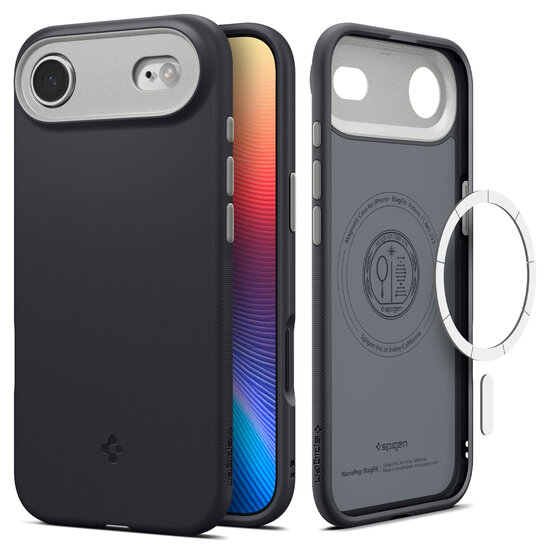 Spigen Nano Pop MagSafe iPhone 17 Air hoesje zwart