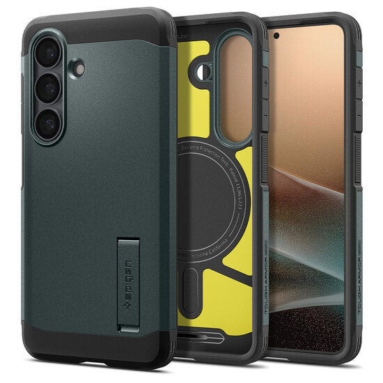 Spigen Tough Armor MagSafe Galaxy S26 hoesje groen