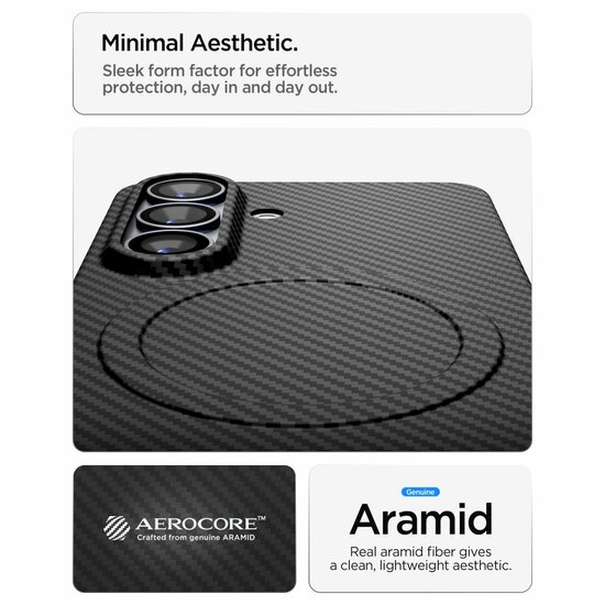 Spigen AirSkin Aramid MagSafe Galaxy S26+ Plus&nbsp;hoesje zwart