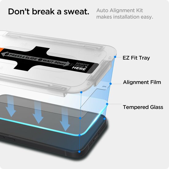 Spigen GlastR EZ Fit iPhone 14 Pro glazen screenprotector 2 pack
