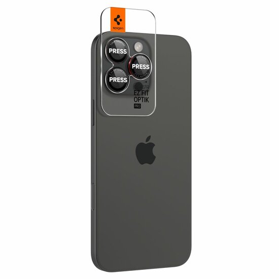 Spigen Optik EZ Fit iPhone 17 / 16 / 15 Pro / iPhone 17 / 16 / 15 Pro Max camera beschermer 2 pack