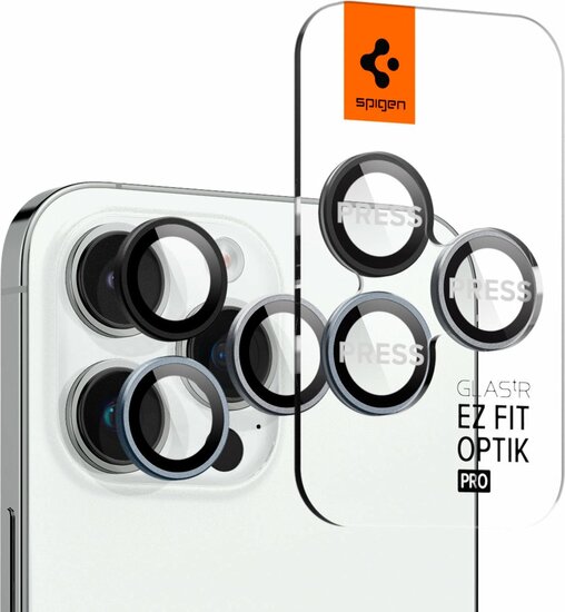 Spigen Optik EZ Fit iPhone 15 Pro / iPhone 15 Pro Max camera beschermer 2 pack zero one