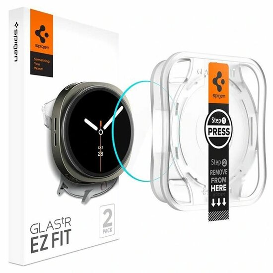 Spigen GLAS.tR EZ Fit Galaxy Watch 8 40 mm screen protector 2 pack
