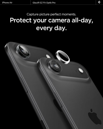 Spigen Optik EZ Fit iPhone Air camera beschermer 2 pack grijs